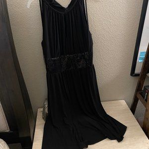 Black sequin printed dress size 14!